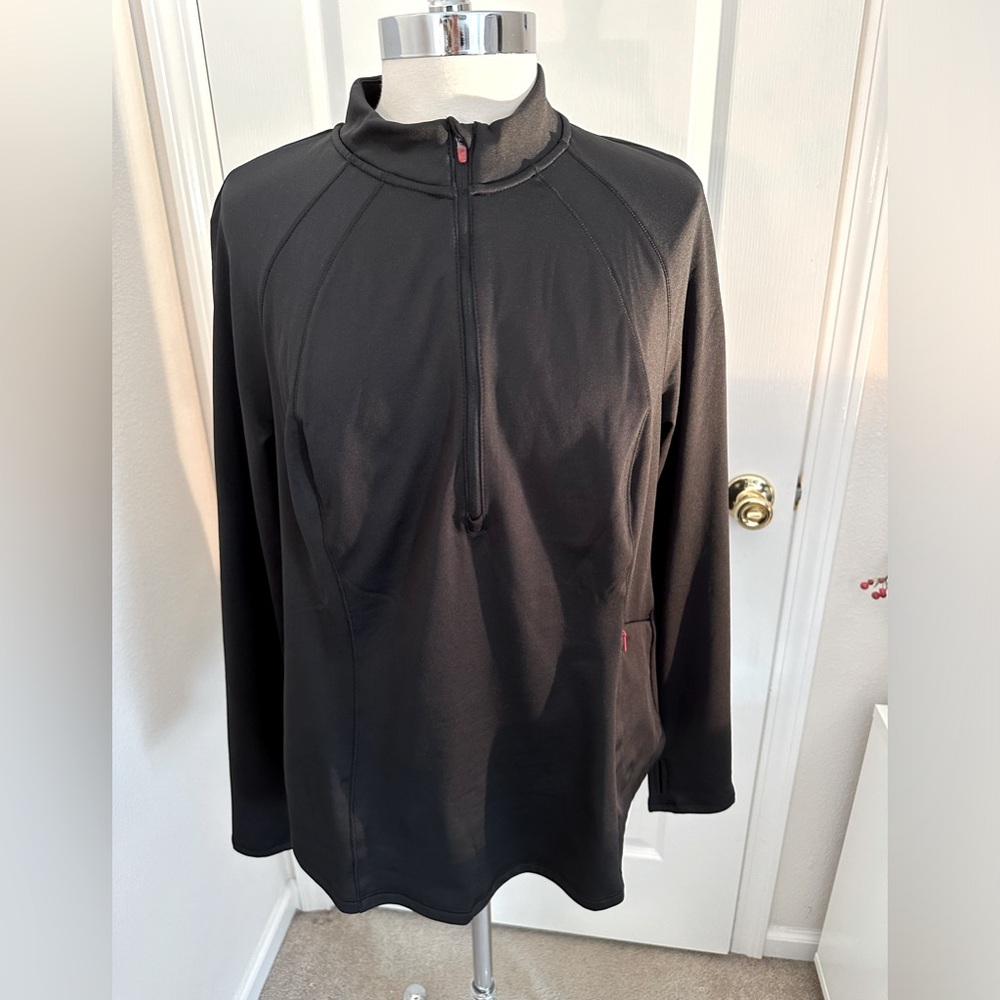 Spyder Black Quarter-Zip Long-Sleeve Shirt With Zip Pockets Size XL NWOT